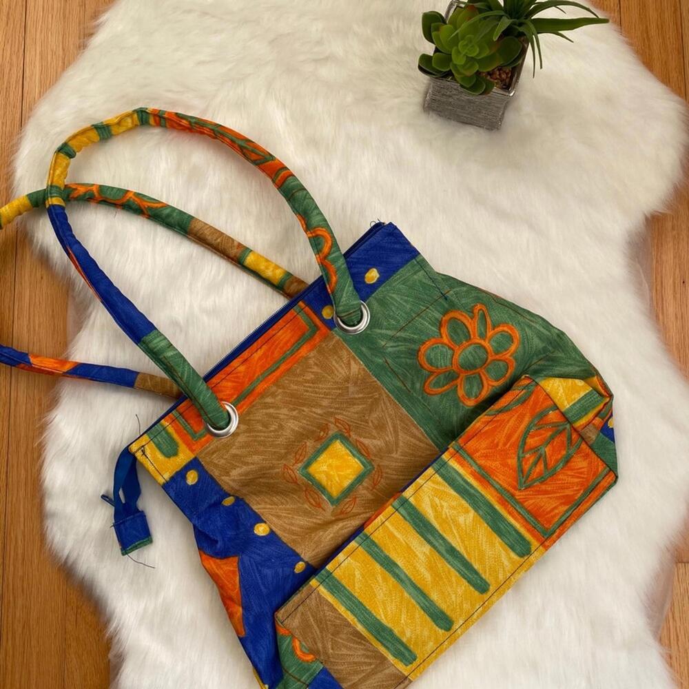Colorful Patchwork Pattern Tote Bag - image 2